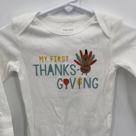Carter's Just One You Baby My First Thanksgiving Bodysuit White Size 9M NWOT - Picture 3 of 6